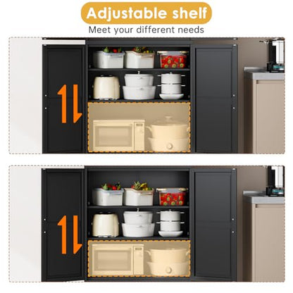 75" Tall Metal Kitchen Pantry Storage Cabinet