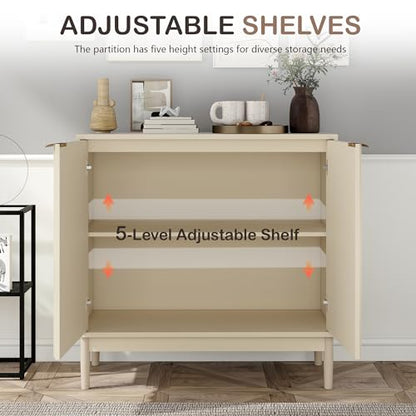 Fluted Buffet Cabinet with Storage