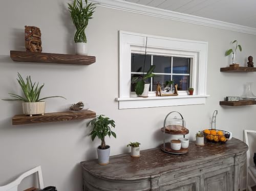 x2 24 Inch Wooden Floating Shelves for Wall