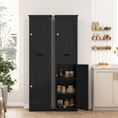 66.9" Tall Bathroom Storage Cabinet with 2 Doors & 1 Drawer