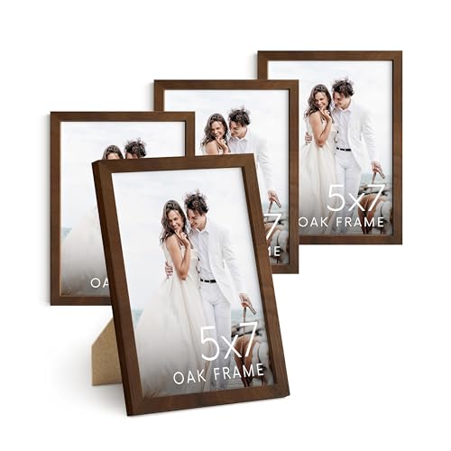 Walnut Wood 5x7 Picture Frames (4 Count)
