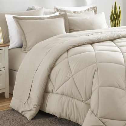 Queen Comforter Set with Sheets Oatmeal