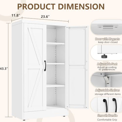 White Metal Storage Cabinet