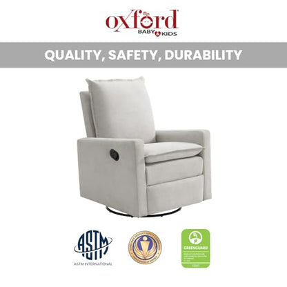 Uptown Upholstered Glider Recliner Rocking Chair 360° Swivel for Nursery and Living Room
