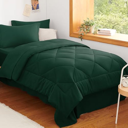Twin Comforter Set Emerald Green