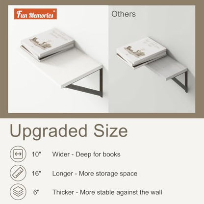 White Floating Shelves 16 Inch Long