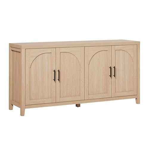 Sasha 4 Door Reeded Sideboard Buffet with Cord Management