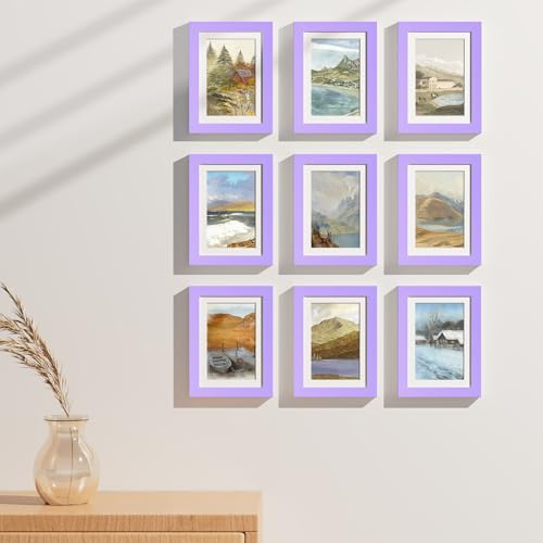5x7 Picture Frames Set of 9 for Wall or Tabletop Display (9 Count)