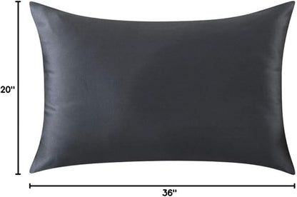 SLPBABY Silk Pillowcase for Hair and Skin with Hidden Zipper Print (King, Space Gray)