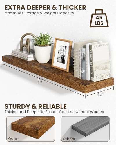 40" Floating Shelves for Wall (2 Count)