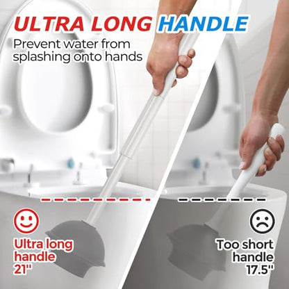 2Pack 2 in 1 Toilet Brush and Plunger Set (2 Count)