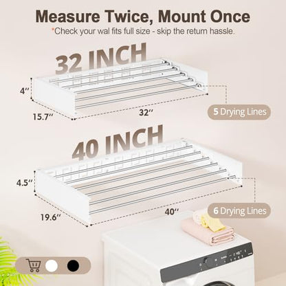 Wall Mounted Clothes Drying Rack Folding Indoor