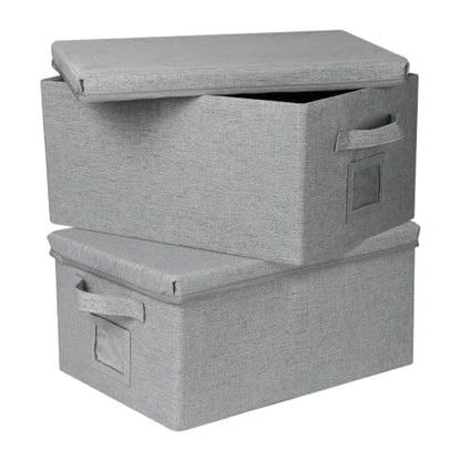 Storage Bins With Lids Closet Organizer Cabinet Box For Clothes (2 Count)