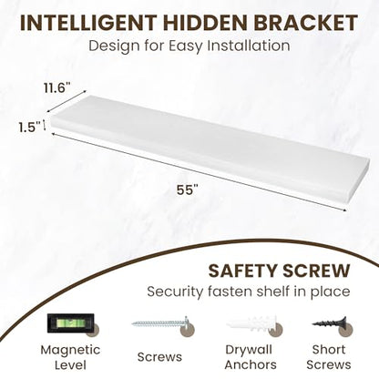 55 Inch Floating Shelves for Wall