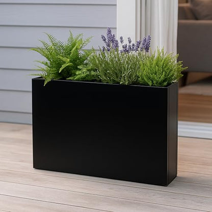 40”L x 12”W x 30”H Metal Planter Tall Rectangular Planter