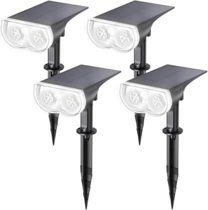 Solar Lights Outdoor Waterproof Landscape Spotlight Daylight 4 Pack (4 Count)
