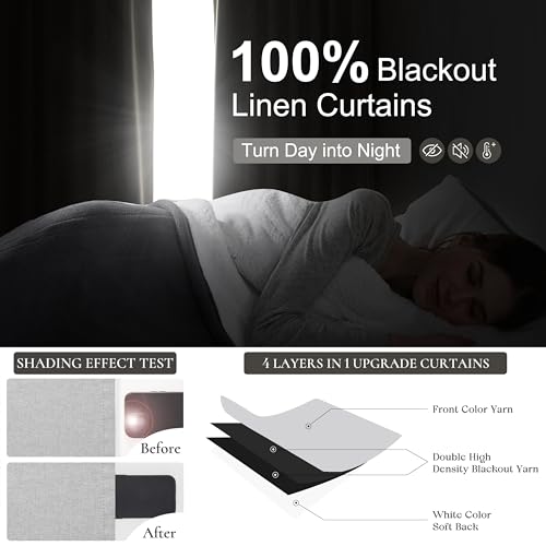 Light Grey Black Out 54 Inches Long Boho Small Curtains 2 Panels Set (2 Count)