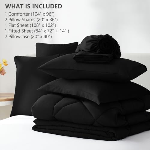 California King Size Comforter Set Black