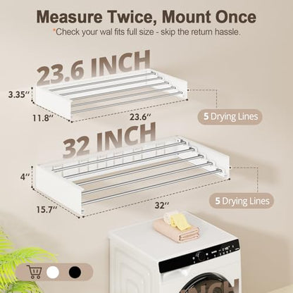 Wall Mounted Clothes Drying Rack Folding Indoor