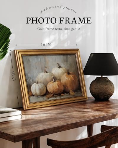 Vintage Gold Framed Wall Art for Living Room (5 Count)
