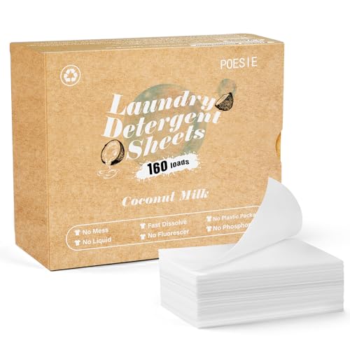 Laundry Detergent Sheets Coconut Milk Scent 160 Count