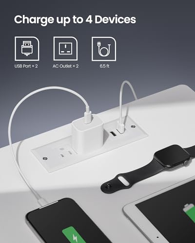 LED Nightstand with Charging Station