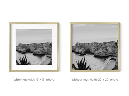 20x20 Gold Metal Picture Frames Matted to 16x16