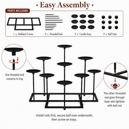 Pillar Fireplace Candle Holder for Inside Fireplace (9 Count)