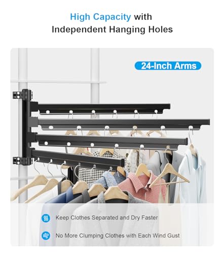 Aluminum RV Clothes Drying Rack Ladder Mounted