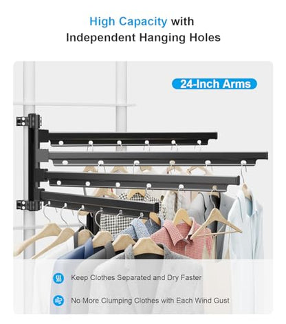 Aluminum RV Clothes Drying Rack Ladder Mounted