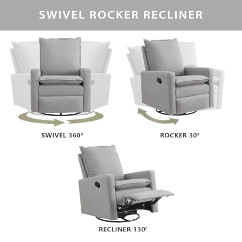 Uptown Upholstered Swivel Glider and Recliner Nursery Chair