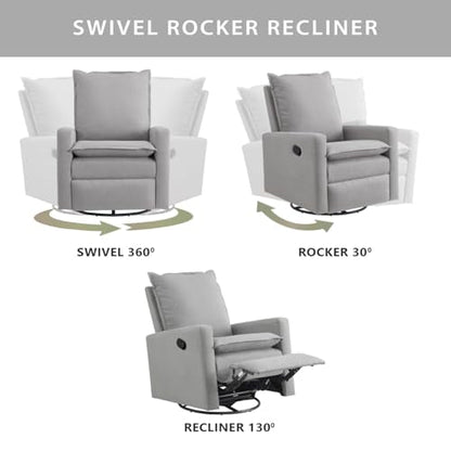Uptown Upholstered Swivel Glider and Recliner Nursery Chair