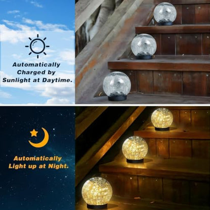 4 Pack 3.9" Solar Garden Lights Outdoor Waterproof (4 Count)