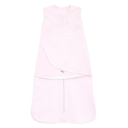 HALO 100% Cotton Sleepsack Swaddle, 3-Way Adjustable Wearable Blanket, TOG 1.5, Soft Pink, Small, 3-6 Months