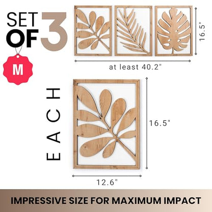 Modern Wooden Wall Sculptures (3 Count)