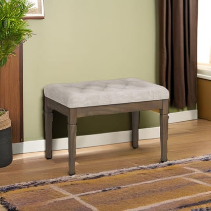 Dahlia 18" x 46" Solid Wood Outdoor Indoor Bench in Grey