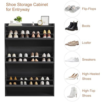 Shoe Cabinet with 3 Flip Drawers
