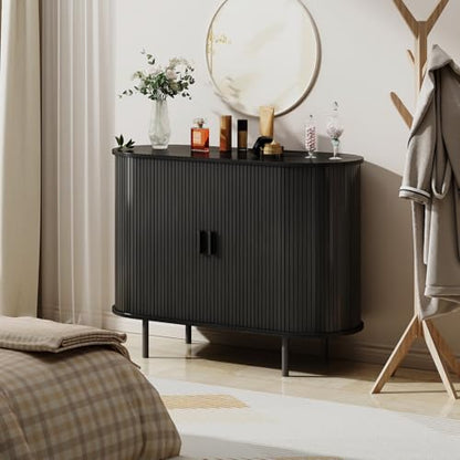 40" Fluted Buffet Sideboard Cabinet with Sliding Door