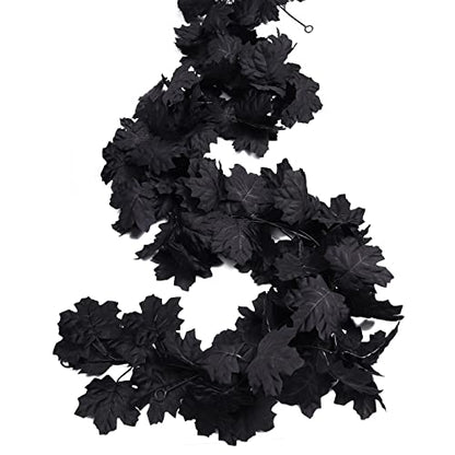 2 Pcs Fall Maple Leaf Garland Hanging Black Decor Fall Leaves Vines