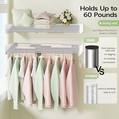 Wall Mounted Clothes Drying Rack 40 inches