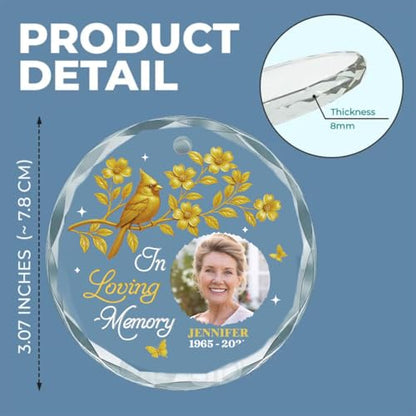 Our Loving Memory Glass Ornament for Loss of Loved Ones