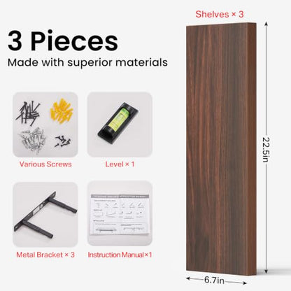 Walnut Like Floating Shelves 22.5in