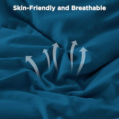 Teal Twin Size Ruffle Comforter Set