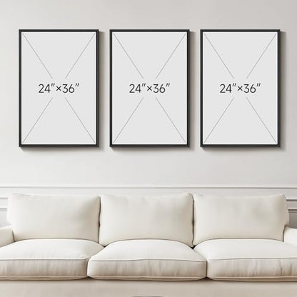 Large Framed Boho Neutral Abstract Wall Art (3 Count)