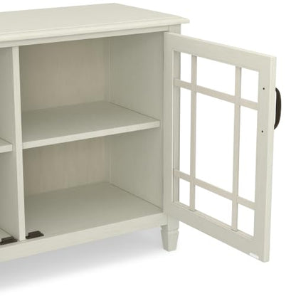 Connaught 46" Wide Solid Wood Low Cabinet in Antique White
