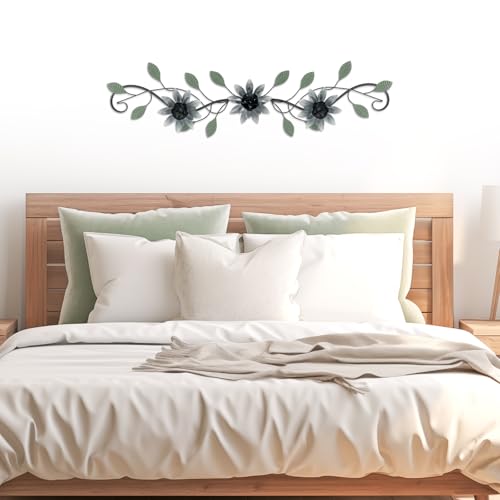 Metal Wall Art Modern Minimalist Metal Flowers Indoor Decor Horizontal Wall Art Iron Artwork