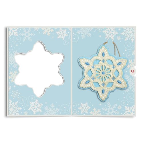 Winter Handmade Icy Snowflake HeartFelt Charm Card