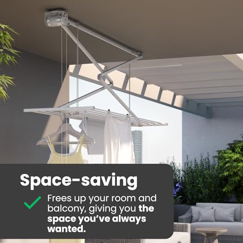 Mini, Folding, Pull Down, Ceiling Laundry Drying Rack, 60 in (3.2808 Foot)