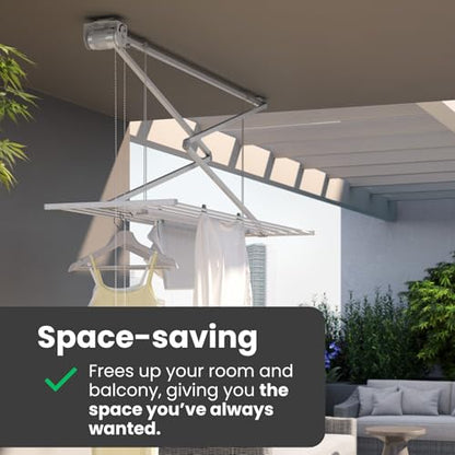 Mini, Folding, Pull Down, Ceiling Laundry Drying Rack, 60 in (3.2808 Foot)