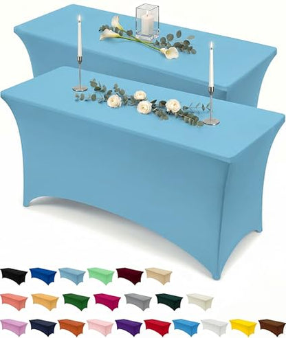 Spandex Table Cloth 2 Pack [6FT (2 Count)